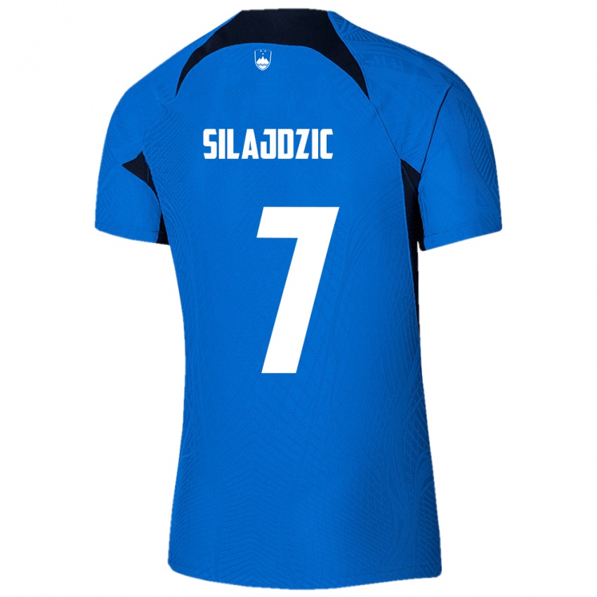 Pánské Slovinsko Riad Silajdzic #7 Modrý Daleko Hráčské Dresy 24-26 Dres