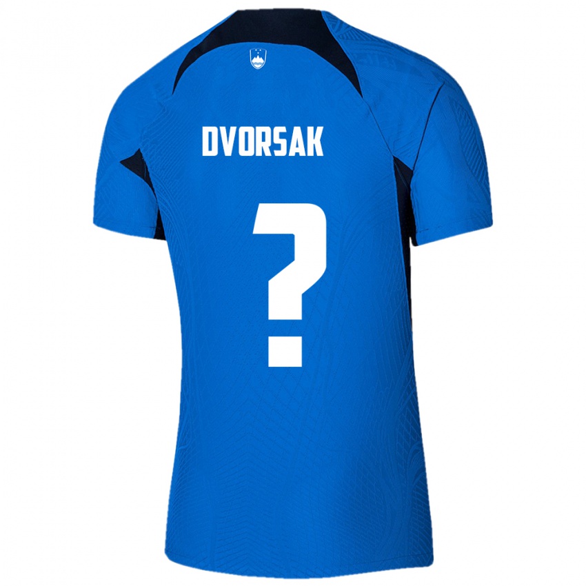 Pánské Slovinsko Matej Dvorsak #0 Modrý Daleko Hráčské Dresy 24-26 Dres