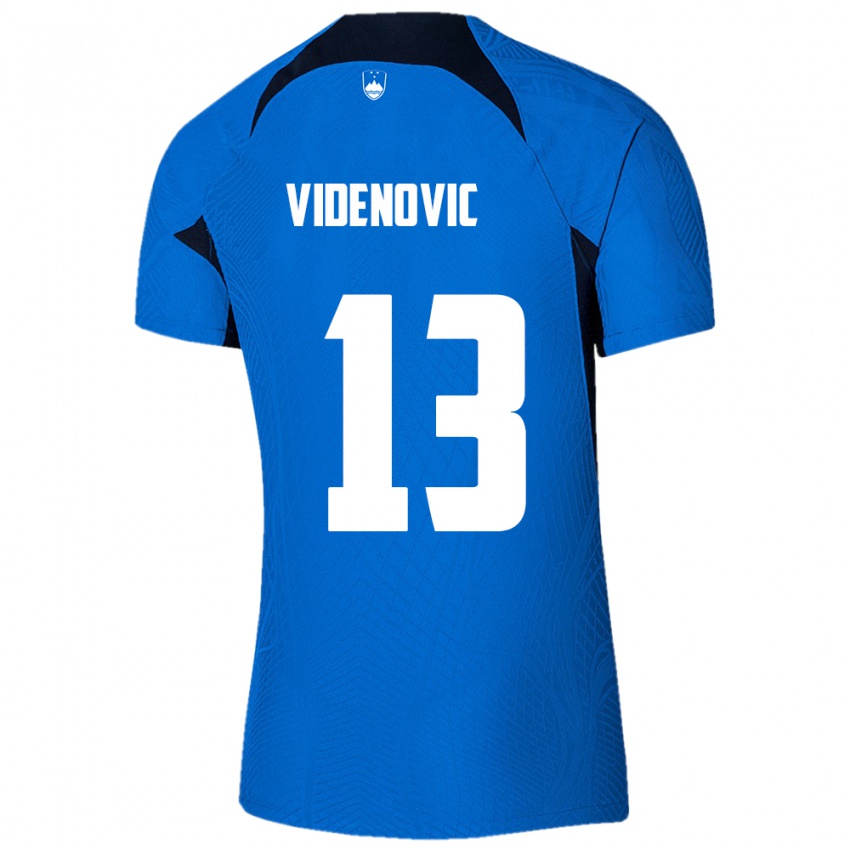 Pánské Slovinsko Denis Videnovic #13 Modrý Daleko Hráčské Dresy 24-26 Dres