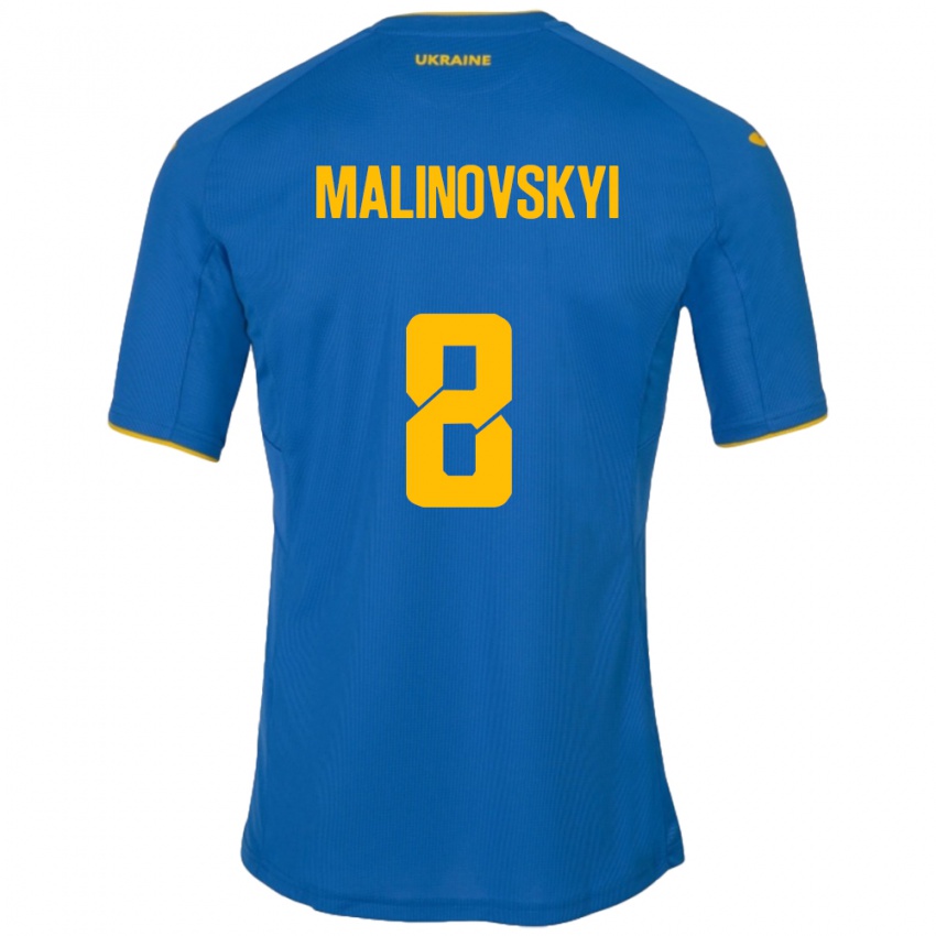 Pánské Ukrajina Ruslan Malinovskyi #8 Modrý Daleko Hráčské Dresy 24-26 Dres