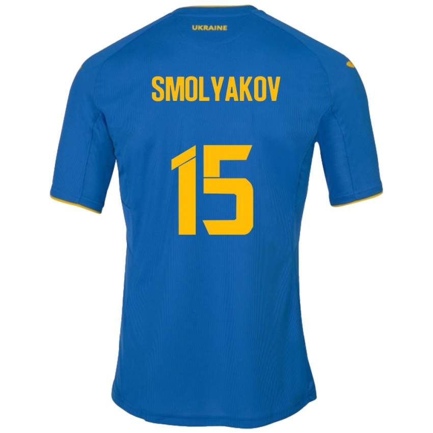 Pánské Ukrajina Artem Smolyakov #15 Modrý Daleko Hráčské Dresy 24-26 Dres