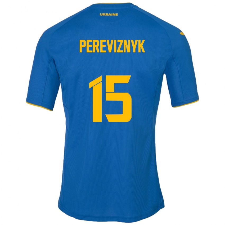 Pánské Ukrajina Khrystyna Pereviznyk #15 Modrý Daleko Hráčské Dresy 24-26 Dres
