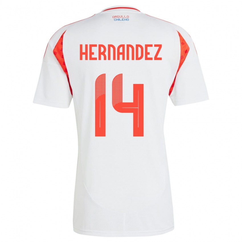 Pánské Chile Leandro Hernández #14 Bílý Daleko Hráčské Dresy 24-26 Dres