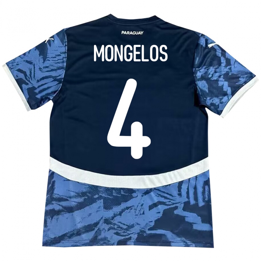 Pánské Paraguay Rolando Mongelós #4 Modrý Daleko Hráčské Dresy 24-26 Dres