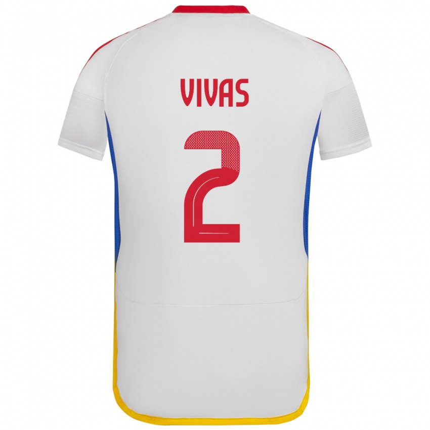 Pánské Venezuela Carlos Vivas #2 Bílý Daleko Hráčské Dresy 24-26 Dres