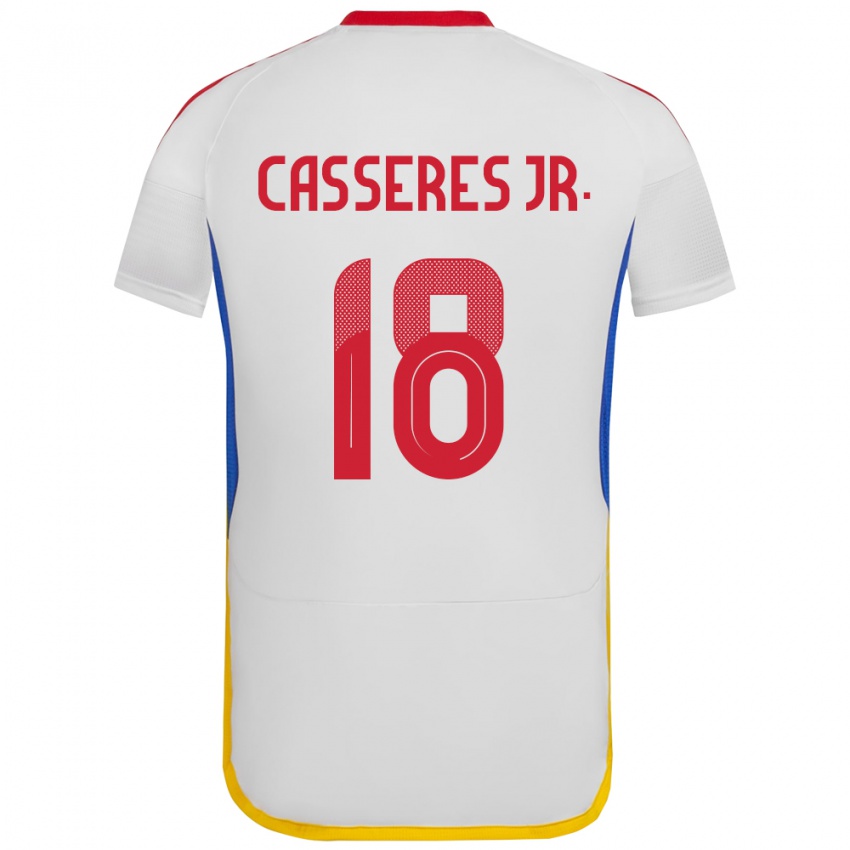 Pánské Venezuela Cristian Cásseres Jr. #18 Bílý Daleko Hráčské Dresy 24-26 Dres