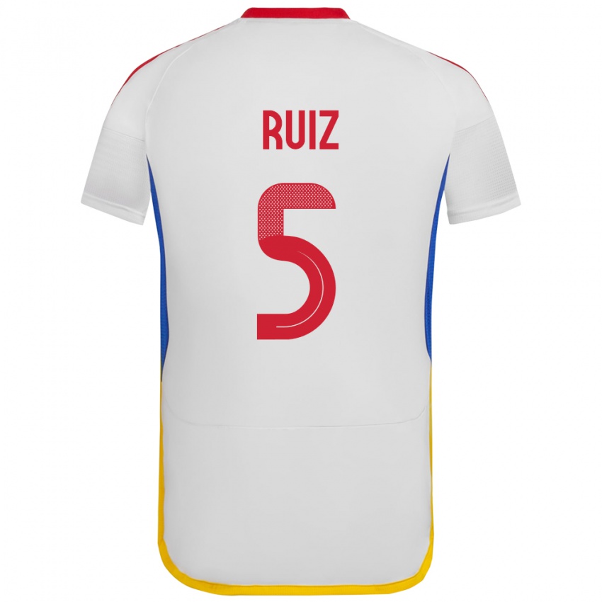 Pánské Venezuela Emerson Ruíz #5 Bílý Daleko Hráčské Dresy 24-26 Dres