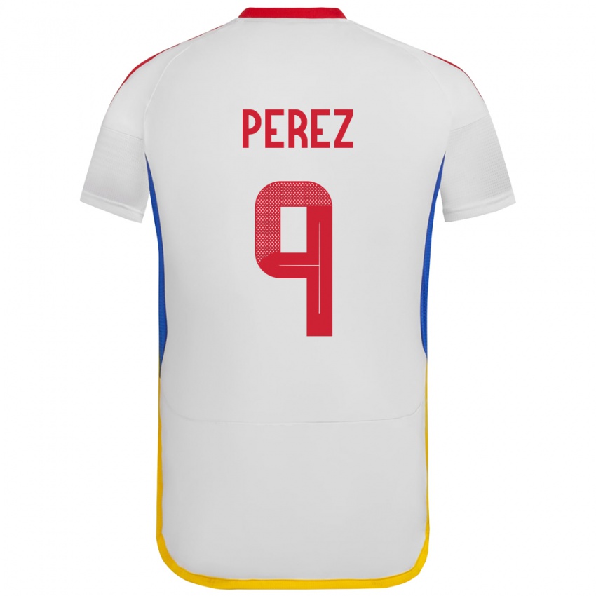 Pánské Venezuela Daniel Pérez #9 Bílý Daleko Hráčské Dresy 24-26 Dres