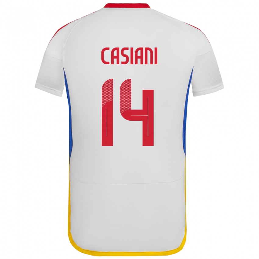 Pánské Venezuela Luis Casiani #14 Bílý Daleko Hráčské Dresy 24-26 Dres