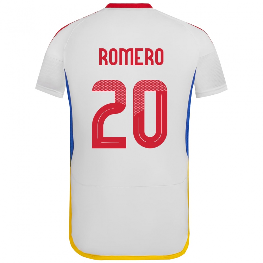 Pánské Venezuela Andrés Romero #20 Bílý Daleko Hráčské Dresy 24-26 Dres