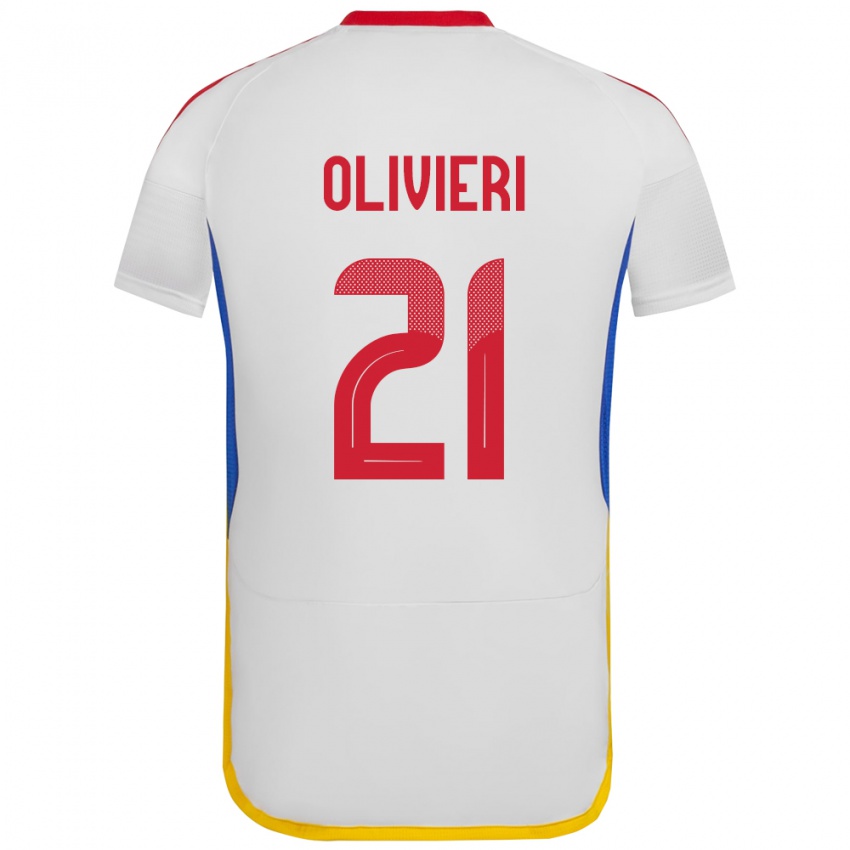 Pánské Venezuela Bárbara Olivieri #21 Bílý Daleko Hráčské Dresy 24-26 Dres