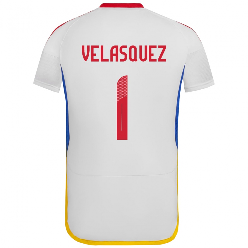 Pánské Venezuela Yessica Velásquez #1 Bílý Daleko Hráčské Dresy 24-26 Dres