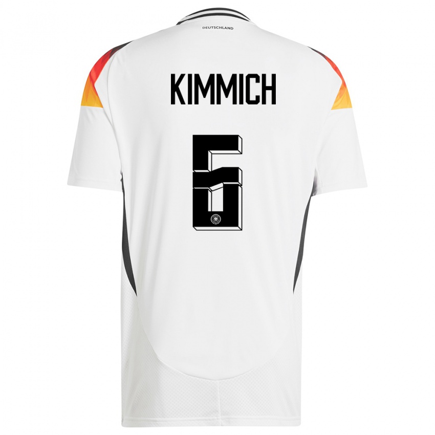 Dámské Německo Joshua Kimmich #6 Bílý Domů Hráčské Dresy 24-26 Dres