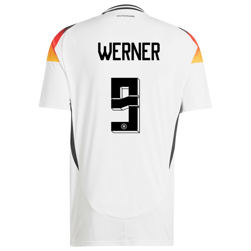 Dámské Německo Timo Werner #9 Bílý Domů Hráčské Dresy 24-26 Dres