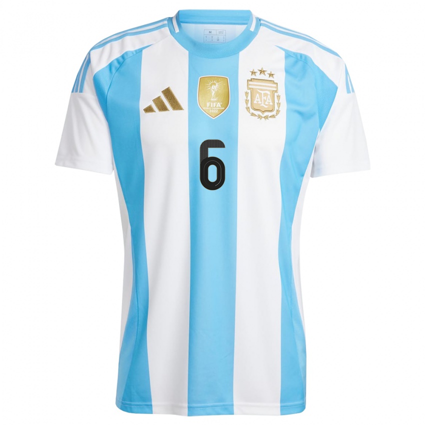 Dámské Argentina German Pezzella #6 Bílá Modrá Domů Hráčské Dresy 24-26 Dres