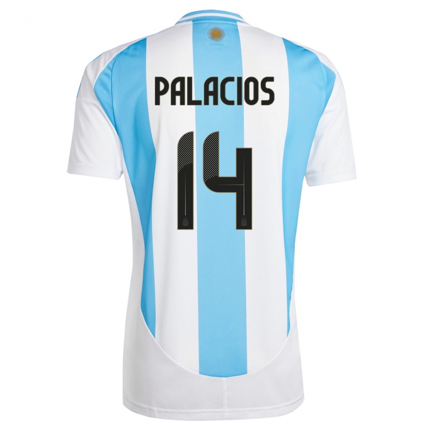 Dámské Argentina Exequiel Palacios #14 Bílá Modrá Domů Hráčské Dresy 24-26 Dres