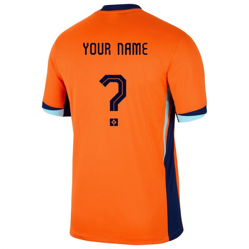 Dámské Nizozemsko Tvé Jméno #0 Oranžový Domů Hráčské Dresy 24-26 Dres
