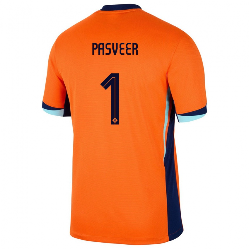 Dámské Nizozemsko Remko Pasveer #1 Oranžový Domů Hráčské Dresy 24-26 Dres