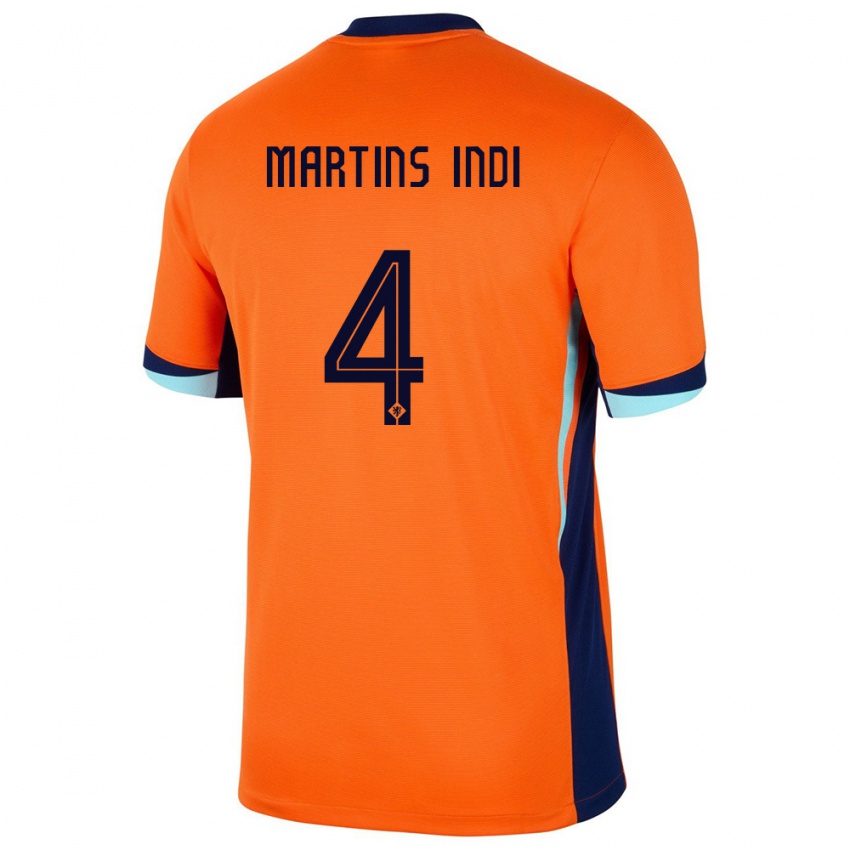 Dámské Nizozemsko Bruno Martins Indi #4 Oranžový Domů Hráčské Dresy 24-26 Dres