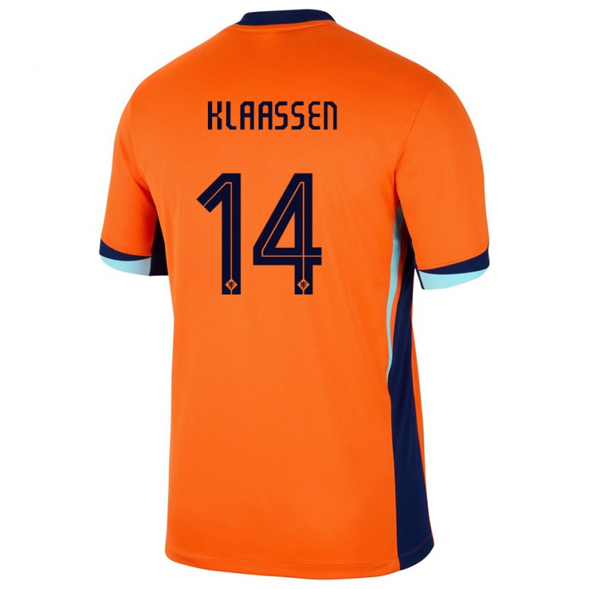 Dámské Nizozemsko Davy Klaassen #14 Oranžový Domů Hráčské Dresy 24-26 Dres