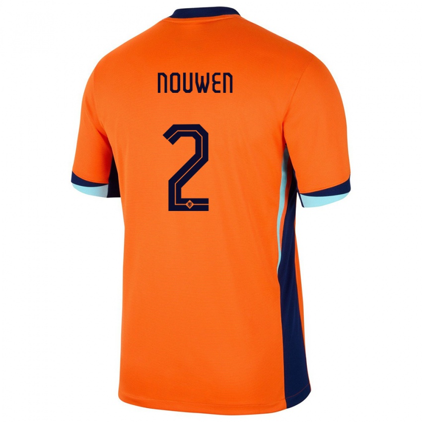 Dámské Nizozemsko Aniek Nouwen #2 Oranžový Domů Hráčské Dresy 24-26 Dres