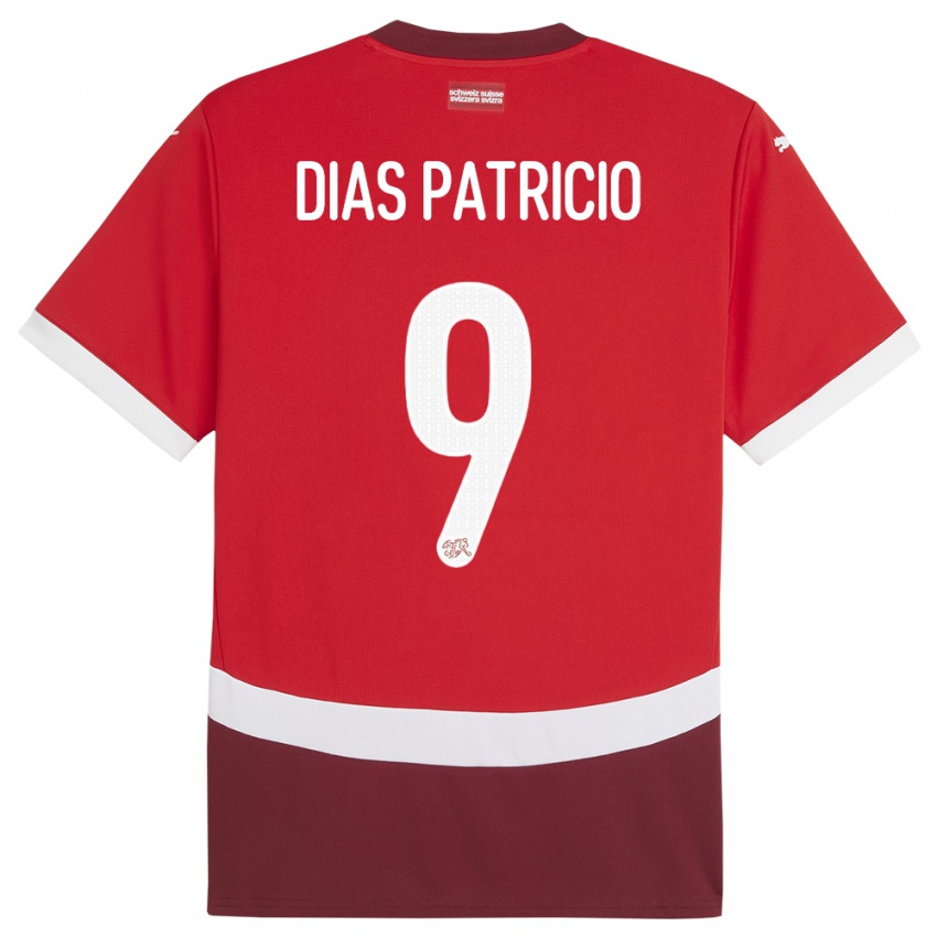 Dámské Švýcarsko Alexandre Dias Patricio #9 Červené Domů Hráčské Dresy 24-26 Dres