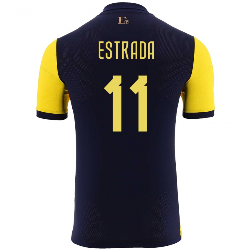Dámské Ekvádor Michael Estrada #11 Žlutá Domů Hráčské Dresy 24-26 Dres