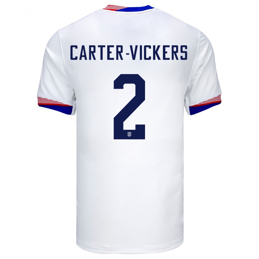 Dámské Spojené Státy Americké Cameron Carter-Vickers #2 Bílý Domů Hráčské Dresy 24-26 Dres