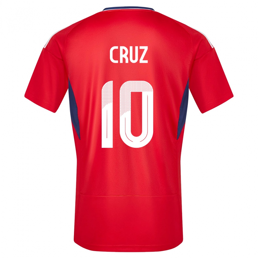 Dámské Kostarika Shirley Cruz #10 Červené Domů Hráčské Dresy 24-26 Dres