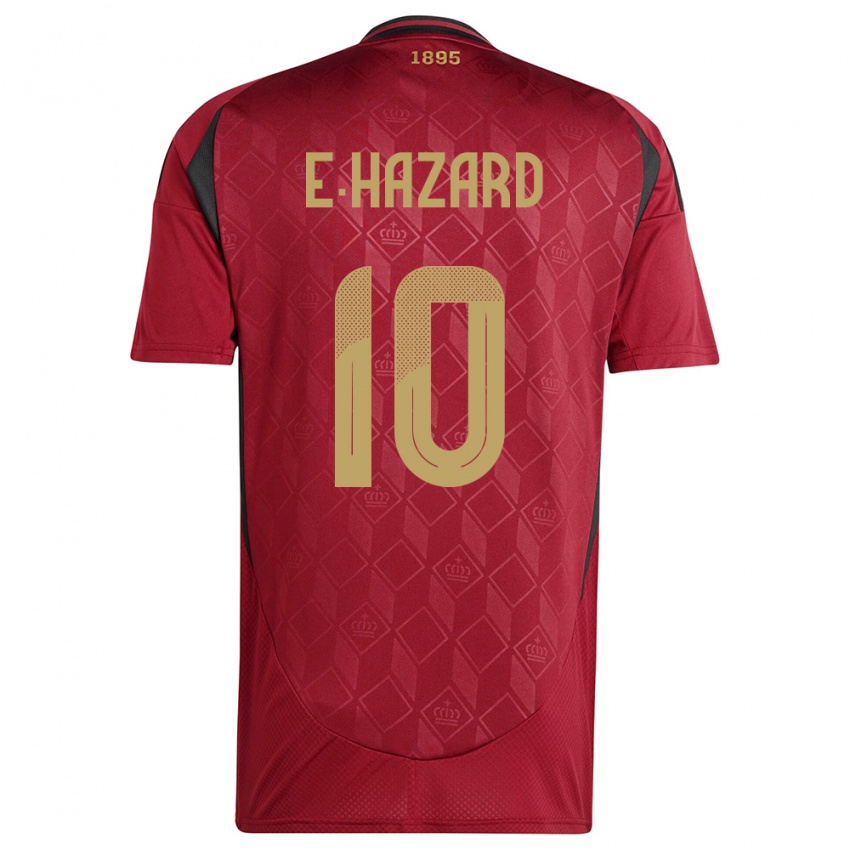 Dámské Belgie Eden Hazard #10 Burgundské Domů Hráčské Dresy 24-26 Dres