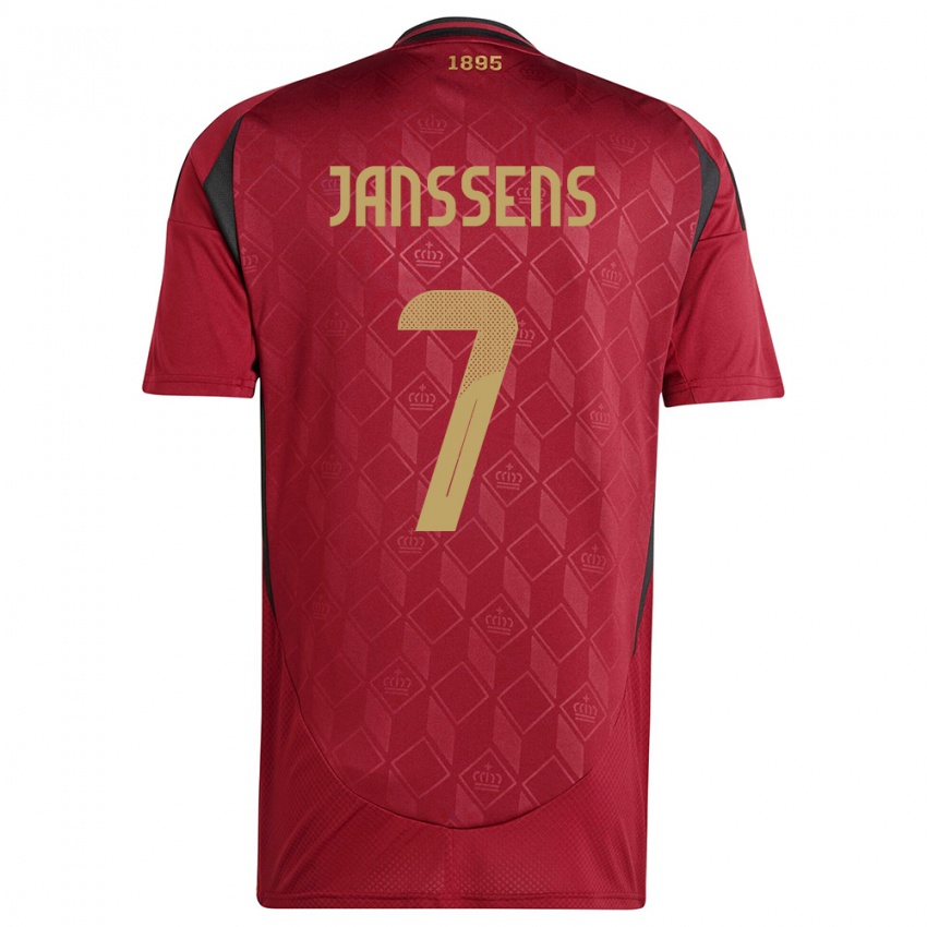 Dámské Belgie Jill Janssens #7 Burgundské Domů Hráčské Dresy 24-26 Dres