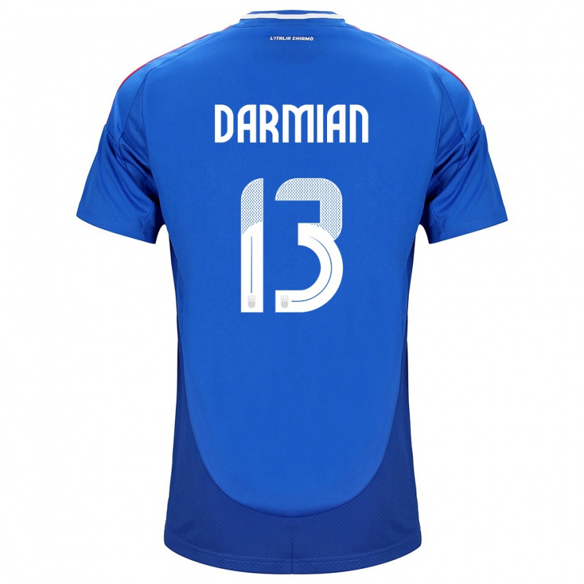 Dámské Itálie Matteo Darmian #13 Modrý Domů Hráčské Dresy 24-26 Dres