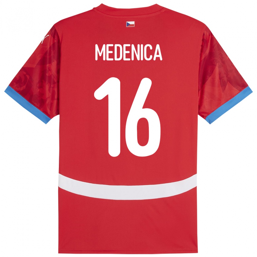 Dámské Česko Djordjije Medenica #16 Červené Domů Hráčské Dresy 24-26 Dres