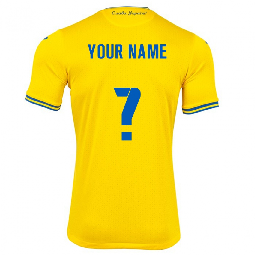 Dámské Ukrajina Tvé Jméno #0 Žlutá Domů Hráčské Dresy 24-26 Dres