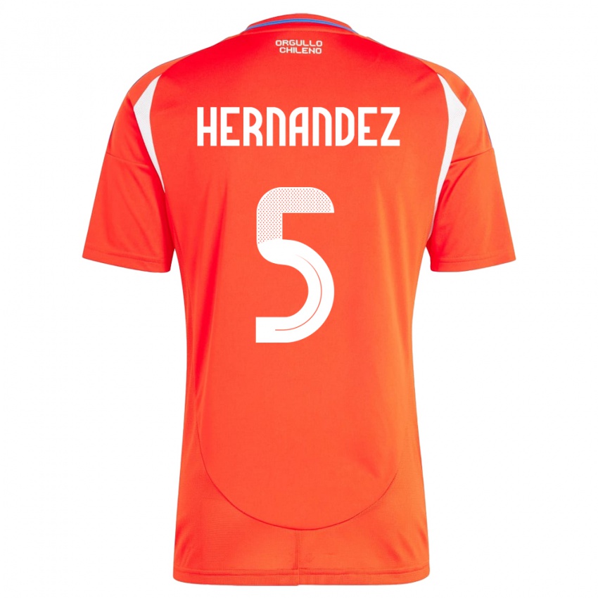 Dámské Chile Monserrat Hernández #5 Červené Domů Hráčské Dresy 24-26 Dres