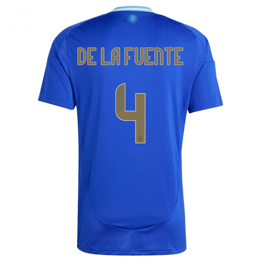 Dámské Argentina Hernan De La Fuente #4 Modrý Daleko Hráčské Dresy 24-26 Dres