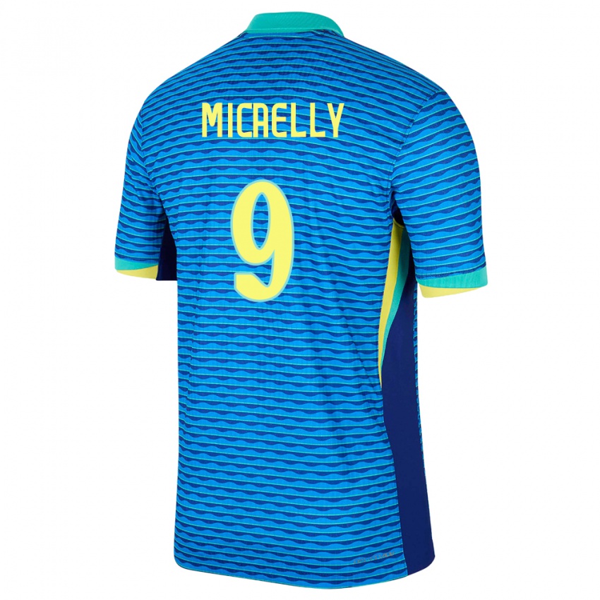 Dámské Brazílie Micaelly #9 Modrý Daleko Hráčské Dresy 24-26 Dres