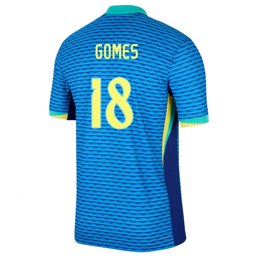 Dámské Brazílie Marlon Gomes #18 Modrý Daleko Hráčské Dresy 24-26 Dres