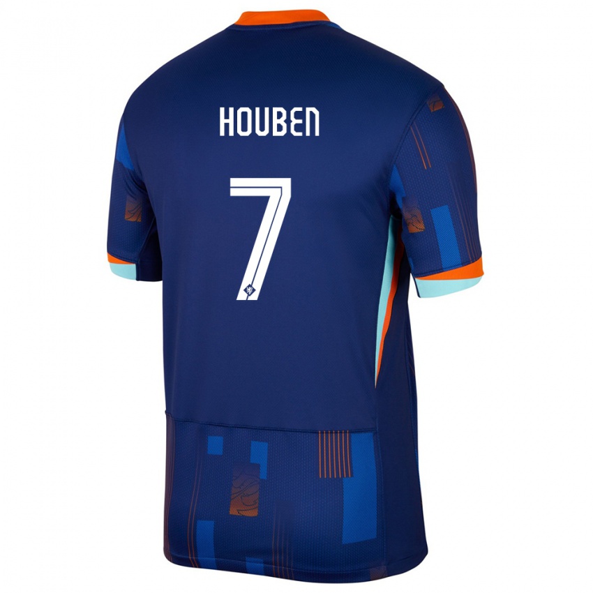 Dámské Nizozemsko Iggy Houben #7 Modrý Daleko Hráčské Dresy 24-26 Dres