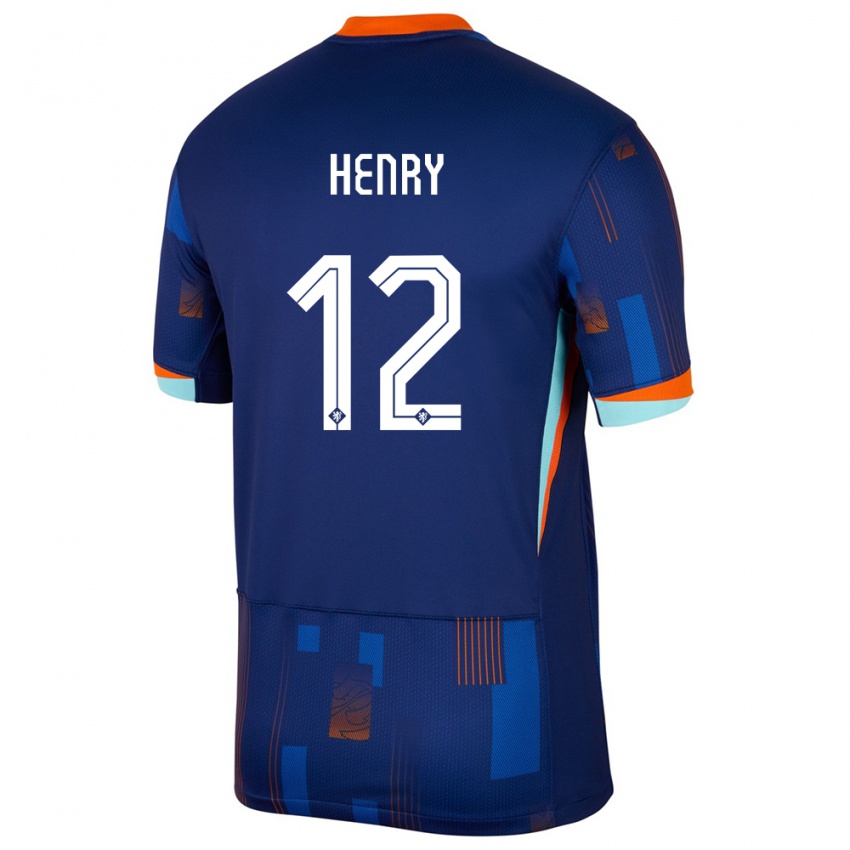 Dámské Nizozemsko Alvaro Henry #12 Modrý Daleko Hráčské Dresy 24-26 Dres