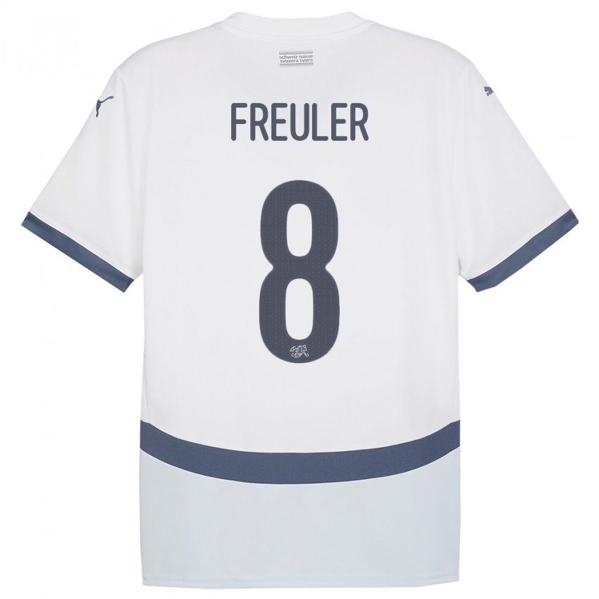 Dámské Švýcarsko Remo Freuler #8 Bílý Daleko Hráčské Dresy 24-26 Dres