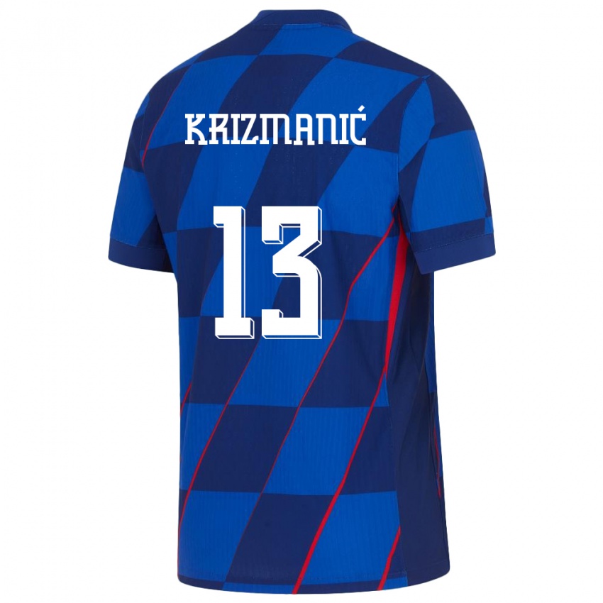 Dámské Chorvatsko Kresimir Krizmanic #13 Modrý Daleko Hráčské Dresy 24-26 Dres