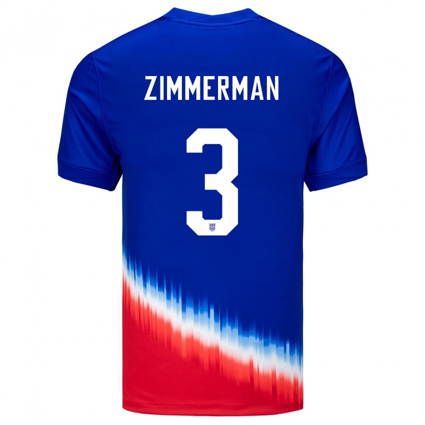 Dámské Spojené Státy Americké Walker Zimmerman #3 Modrý Daleko Hráčské Dresy 24-26 Dres
