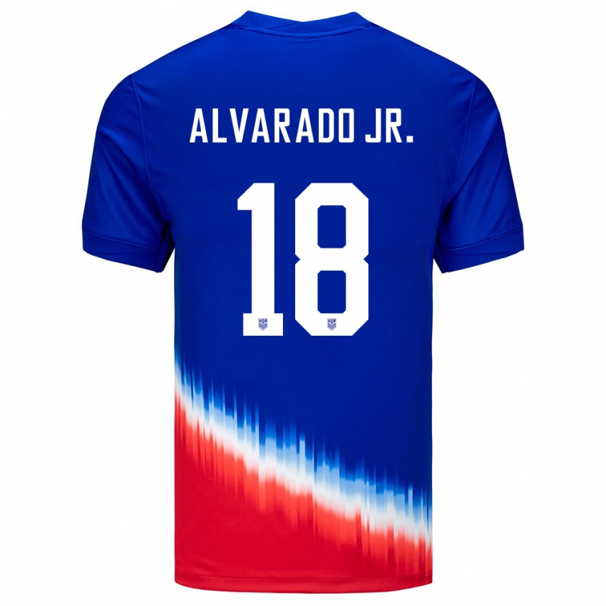 Dámské Spojené Státy Americké Alejandro Alvarado Jr #18 Modrý Daleko Hráčské Dresy 24-26 Dres