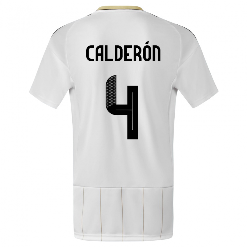 Dámské Kostarika Brandon Calderon #4 Bílý Daleko Hráčské Dresy 24-26 Dres