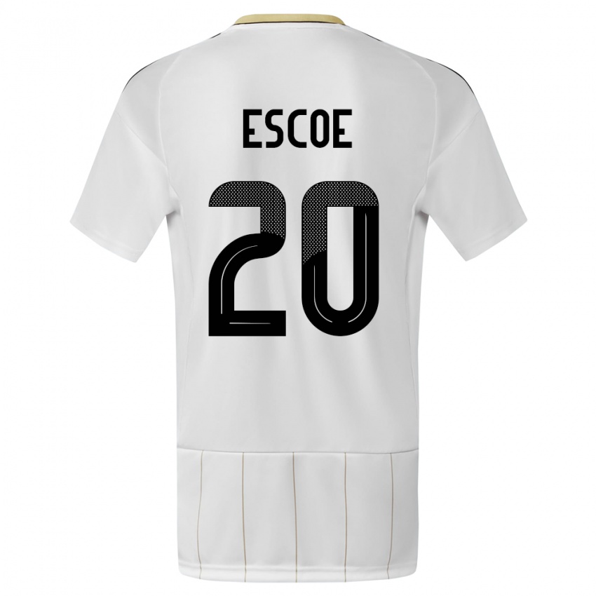 Dámské Kostarika Enyel Escoe #20 Bílý Daleko Hráčské Dresy 24-26 Dres