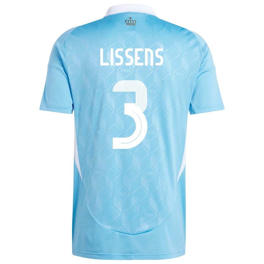 Dámské Belgie Lucas Lissens #3 Modrý Daleko Hráčské Dresy 24-26 Dres