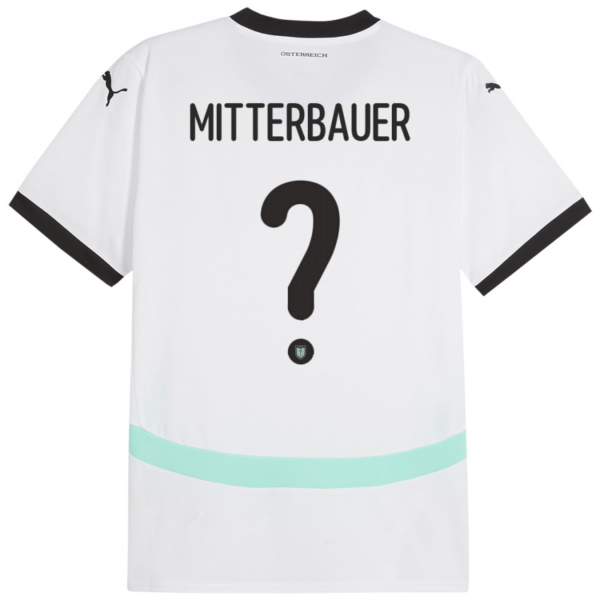 Dámské Rakousko Elias Mitterbauer #0 Bílý Daleko Hráčské Dresy 24-26 Dres