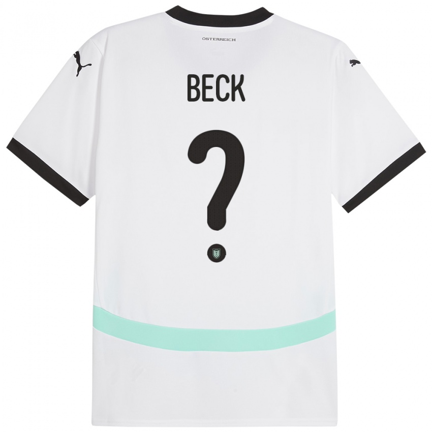 Dámské Rakousko Dominik Beck #0 Bílý Daleko Hráčské Dresy 24-26 Dres