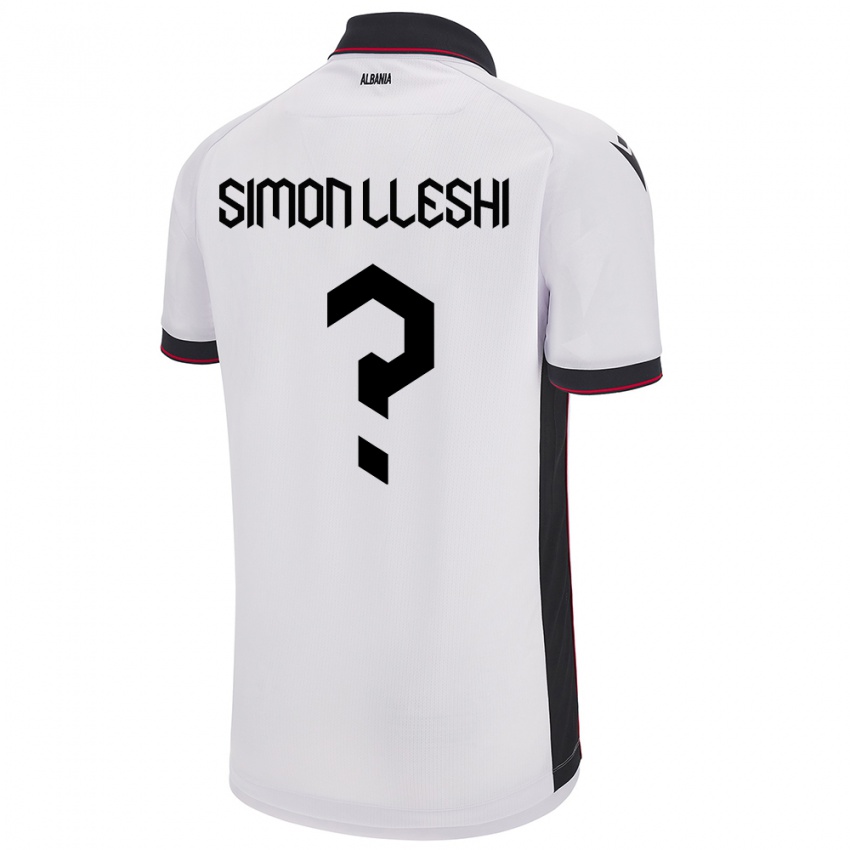 Dámské Albánie Simon Lleshi #0 Bílý Daleko Hráčské Dresy 24-26 Dres